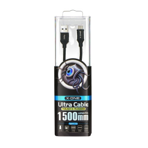 Мегапрочный USB Кабель Type-C  X-ONE TOUGH & RUGGED 1.5м серый