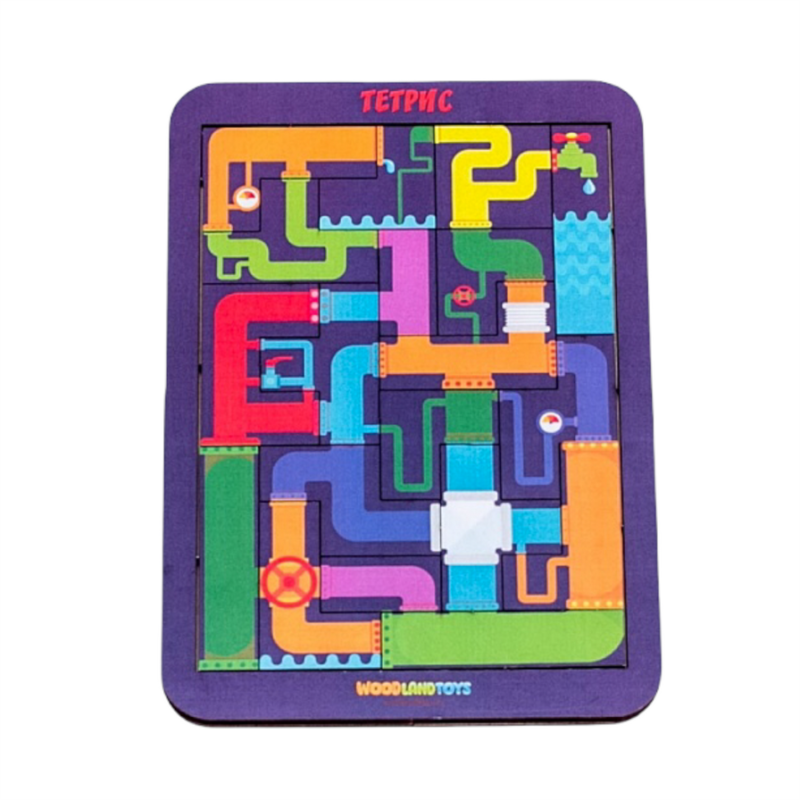 Логическая игра WOODLANDTOYS Тетрис малый Водопровод